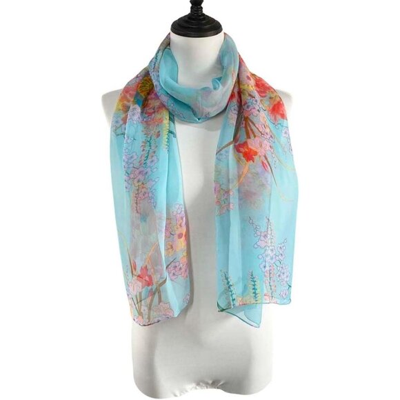 Women's A12  Lightweight Floral Print Scarves, Shawl Wraps & Fashion - Picture 2 of 5